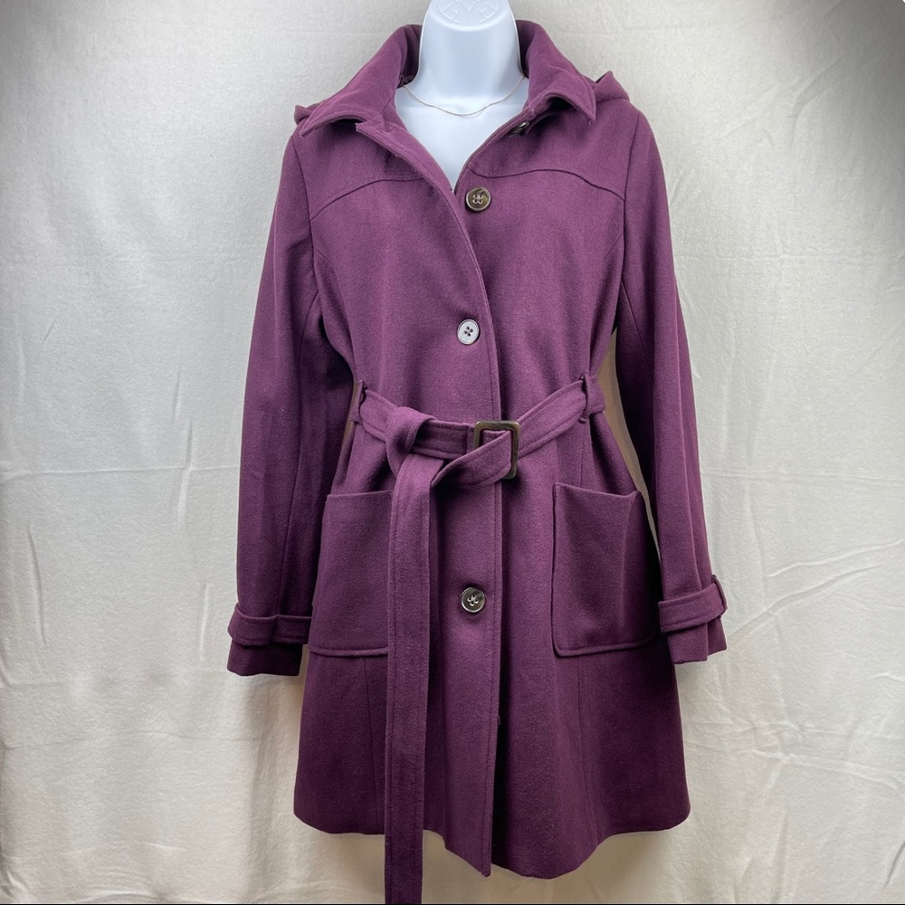 Banana Republic Purple Hooded Coat Jacket